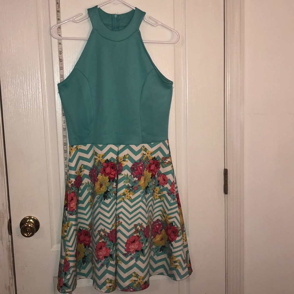 amazing floral chevron dress
